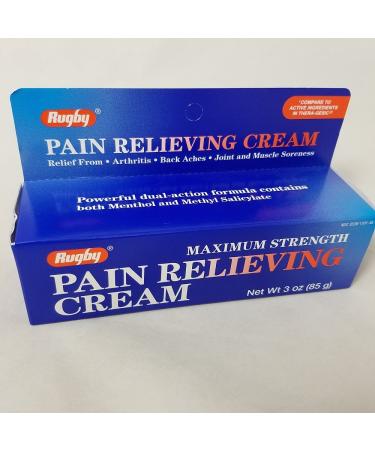 Rugby Maximum Strength Pain Relieving Cream 3oz. Per Tube (2 Pack)