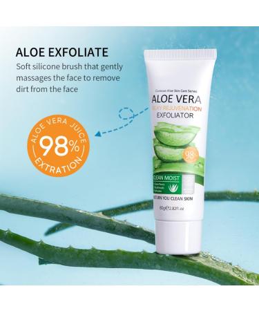 Aloe Vera Exfoliating Gel - Natural Deep Moisturizing Face & Body Peel for Gentle Skin Care | Travel Size Exfoliator for Men & Women - Buy Online on GoSupps.com