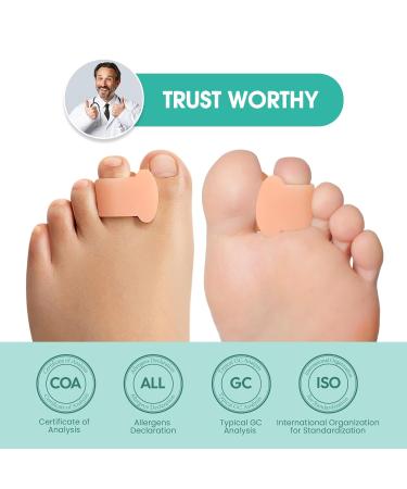 Welnove Toe Separator for Overlapping Toes - Bunion Relief & Hammer Toe Corrector - 3 Sizes 6 Pack - Prevent Rubbing & Relieve Pressure - Beige - Buy Online on GoSupps.com