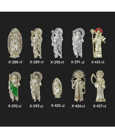 20PCS San Judas Nail Charms | Virgin Mary & San Judas Tadeo Charms for Acrylic Nails | 3D Metal Alloy Rhinestones for Women DIY Nails - Buy Online on GoSupps.com