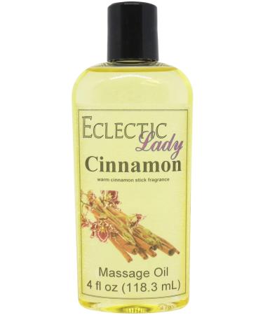 Cinnamon Massage Oil 4 oz With Sweet Almond Oil and Jojoba Oil Preservative Free Perfect for Aromatherapy and Relaxation 4 Ounce
