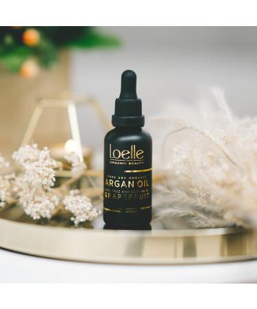 Loelle Fragrant Argan Oil with Grapefruit Extract - Anti-Folds Oil for Hands Face & Hair - Organic Vitamin E Body & Beard Care from Morocco - 50ml - Buy Online on GoSupps.com