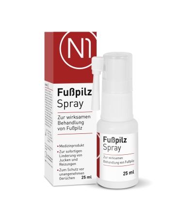 N1 foot mushroom spray 25 ml - relieves itching and redness - foot mushroom cream/skin fungus cream - medical device - footpiece treatment fast intensive cream - footpelt spray 25 ml (1 Pack)