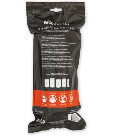 Brabantia Garbage Bags Code L - 120 White Bags (Pack of 6) for International Shipping - Buy Online on GoSupps.com