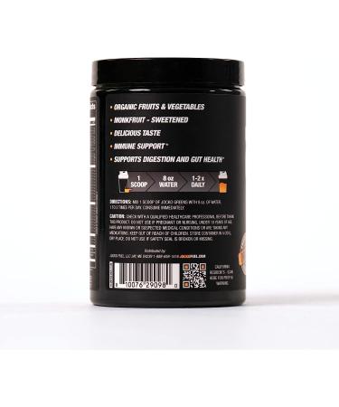 Jocko Fuel Greens Powder (Peach Flavor) - Greens & Superfood Powder for Healthy Green Juice - Keto Friendly with Spirulina  Chlorella  Digestive Enzymes  & Probiotics - 30 Servings - Buy Online on GoSupps.com