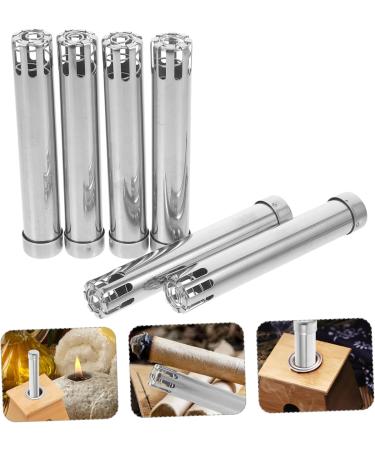 Buy Homsfou 6-Set Moxa Press Holder for Moxa Sticks | Professional Moxibustion Massage Device Stainless Steel & Cardboard Silver - 12.5x2.2cm | International Shipping Available - Buy Online on GoSupps.com