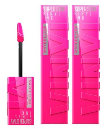 Maybelline Maybelline New York SuperStay Vinyl Ink Lipstick Colour 150 Striking Gloss and Shiny Lip Colour Vinyl Effect No Transfer Formula Lasts up to 16 Hours - 2 x 2.5ml