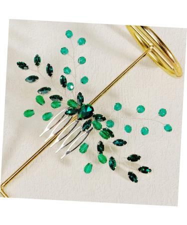 Didiseaon Green Hair Comb for Girls Formal Hair Accessories for Women Bridal Hair Clips Rhinestone Hair Combs Hair Accessories for Girls Hair Topper Bride Crystal Simple Decorate - Buy Online on GoSupps.com