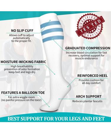 Compression Socks (6 Pairs) for Women and Men - Running, Sports, Pregnancy - Assorted - Large-X-Large - Buy Online on GoSupps.com