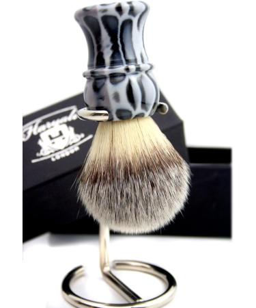 Premium Synthetic Hair Brush with Stand - Animal Pattern in Blue/Black - International Shipping Available - Buy Online on GoSupps.com
