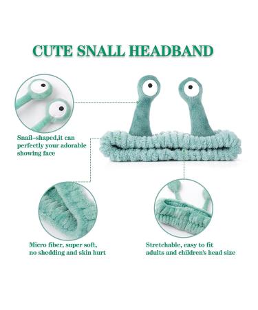 Forsylvanas Soft Cartoon Snail Design Headband for Women - Non-Slip Spa Hair Band for Makeup and Skincare - Green - Buy Online on GoSupps.com