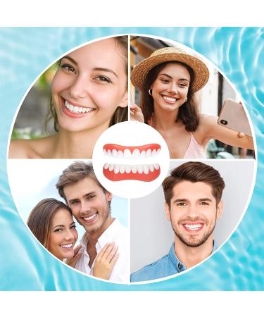 Shop Gimly 2 Pairs of False Teeth Veneers - Natural Dental Repair for Upper & Lower Jaw | White Dentures for Men & Women - Buy Online on GoSupps.com