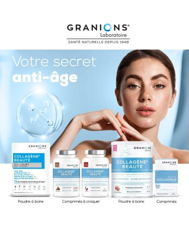 Marine Collagen + Beauty Granions Collagen and Hyaluronic Acid + Vitamin C + Acerola - Marine Collagen Food Supplement - Collagen Peptides - Chocolate Flavor - 120 Chewable Tablets - Buy Online on GoSupps.com