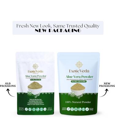 Exotic Veda Aloe Vera Powder 100g | Pure & Natural | for Skin Hair & Wellness | Non-GMO Vegan Gluten-Free | DIY Face Packs Hair Masks & Smoothies - Buy Online on GoSupps.com