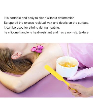 Saluaqui Silicone Wax Spatula for Hair Removal | Non-Slip High-Temperature Resistant & Reusable | Large Yellow Wax Applicator - Buy Online on GoSupps.com
