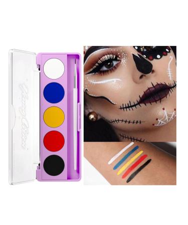 LXZJJM Water Activated Eye Liner Palette Hydra Graphic Eyeliner Makeup Neon Face Paint Colored Retro Hydra Liner Fluorescent UV Face Painting Plate - With Brushes (03 - Non Fluorescent)
