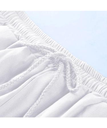CEWIFO Men's Summer Cotton Running & Leisure Pants | Solid Linen Casual Trousers & Shorts | Wide Fit | A5-White - Buy Online on GoSupps.com