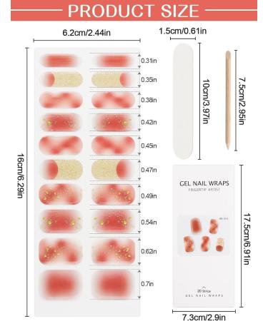 EBANKU 20 PCS Gel Nail Strips Nail Gel Polish Strips Full Wraps Adhesive Gel Nail Stickers with Nail File and Stick(UV/LED Lamp Required) (8) - Buy Online on GoSupps.com