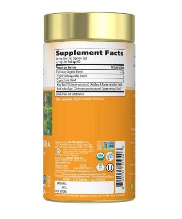 Buy Organic India Tulsi Ashwagandha - Caffeine-Free Stress Relief Loose Leaf Tea 3.5 oz - Buy Online on GoSupps.com