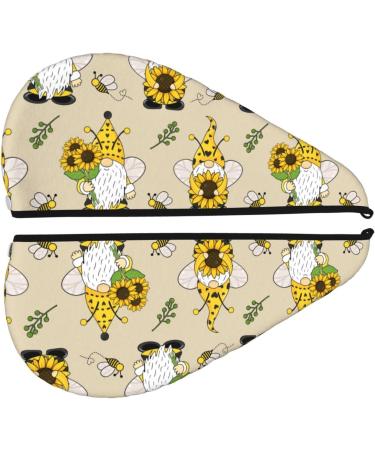 Buy Gnomes Bees & Sunflowers Microfiber Hair Towel - Super Absorbent Coral Velvet Wrap for Long Curly Hair - Quick Dry Hair Cap for Women - Buy Online on GoSupps.com