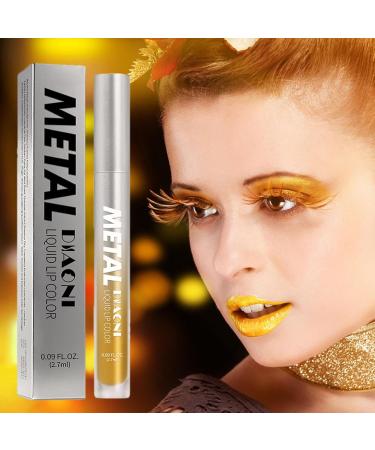  EXBERT Glitter Lip Gloss Liquid Eyeshadow Glitter 2 in 1 Shiny Waterproof Gold 2.5 ml Metallic Lu Nga Lip Gloss Multi-purpose Liquid Glitter Eyeshadow Suitable - Buy Online on GoSupps.com