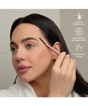 Anymale Eyebrow Razor with 5 Blades - Rose Gold Facial Hair Remover for Women - Perfect for Fluff Hair & Blade Protection - Buy Online on GoSupps.com