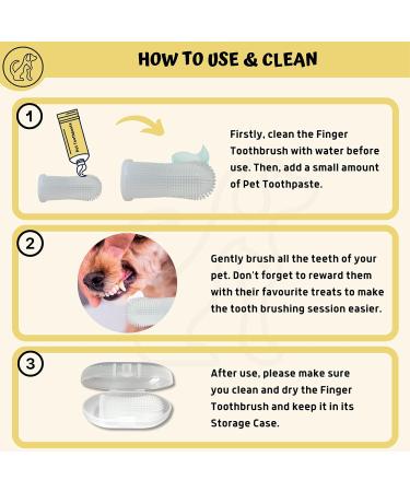 Pawsonly Finger Toothbrush for Dogs & Cats - Set of 2 with Storage Box | Silicone Dental Care & Tooth Cleaning for Small Pets - Buy Online on GoSupps.com