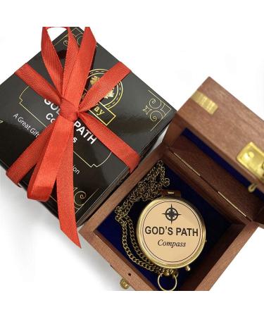 OakiWay God's Path Compass - Religious Gifts for Men | Baptism, Communion, Confirmation, Graduation | Personalized Wooden Case - Buy Online on GoSupps.com