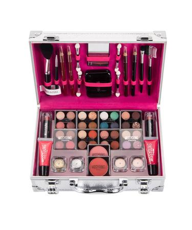 Hengshitong make-up set multifunction make-up gift set eyeshadow-lip-lip-lip-lip glass cosmetics set suitcase with handle multicolored