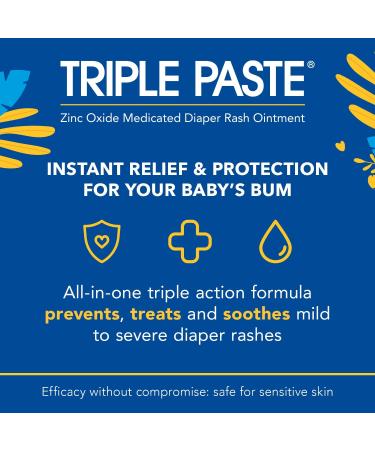 Triple Paste Diaper Rash Cream Bundle - 8 oz Tub & 3 oz Tube - Zinc Oxide Ointment for Baby's Sensitive Skin - Buy Online on GoSupps.com