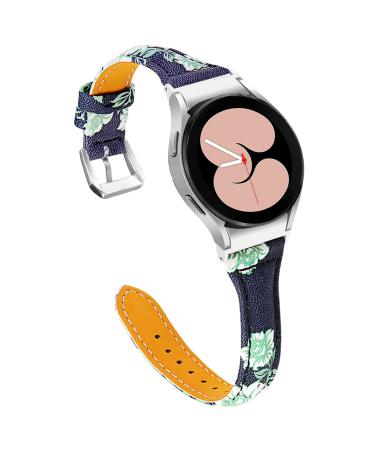 Compatible with Galaxy Watch 4 Classic straps LTE 46 mm MVryce Welled real leather replacement tape Certified bracelet watch bracelet for Galaxy Watch 4 40 mm/Watch 4 Classic 42 mm T15