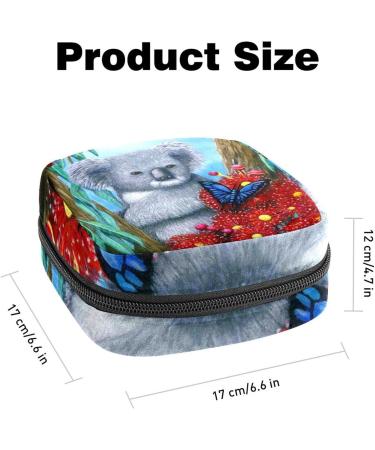Menstruation Pad Bag with Zipper - Cute Koala Women's Napkin & Tampon Bag for Girls - Stylish & Functional - Buy Online on GoSupps.com