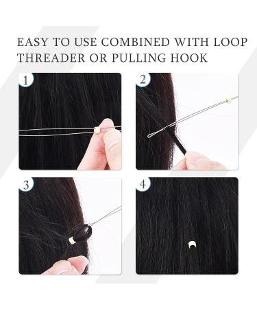 Neitsi 4mm Silicone Lined Micro Rings Links Beads for I-Tipped Hair Extensions - 500pcs Black - Buy Online on GoSupps.com