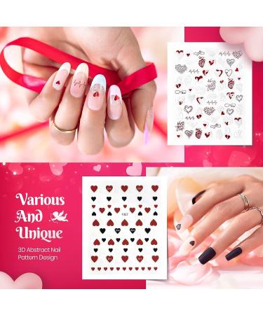 Beetles Spring Summer Nail Stickers - 6 Sheets 3D Self-Adhesive Decals for Manicure - Love Heart Kiss Red Lips Design - Nail Art Decoration for Women and Girls - Buy Online on GoSupps.com