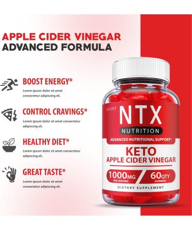 Ntx Keto Gummies 3-Pack - Official Vegan Formula for Weight Loss - Includes ACV, Vitamin B12, and Beet Root Juice - 180 Gummies - Buy Online on GoSupps.com
