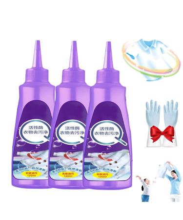 Active Enzyme Laundry Stain Remover Active Enzyme Laundry Stain Remover Purple Bottle Stubborn Stains Cleaner Clothes Oil Stain Remover For Fabric Stains (3)