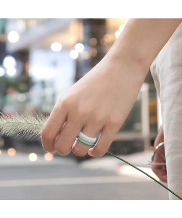 Forthee 10 Pack Silicone Wedding Rings for Women - Thin, Braided, and Colorful Rubber Bands | Skin Safe, Comfortable Fit - Lavender, Dark Purple, White, Sky Blue, Pink, Purple, Rose Red, Pink Gold, Light Mint Green, Silver - Size 6 (16.5mm) - Buy Online on GoSupps.com