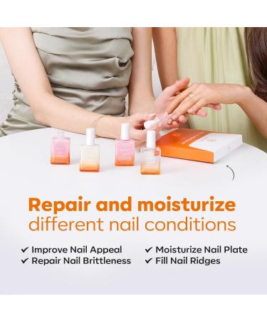 Modelones 15ml 8-in-1 Nail Strengthener & Ridge Filling Base Coat Nail Polish Repair Kit Nail Growth Treatment for Thin and Damaged Nails Clear - Buy Online on GoSupps.com