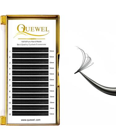 QUEWEL Easy Fan Lashes 0.10D Curl 12mm - Self Fanning Eyelash Extensions | Volume Lash Extensions - 2D to 20D Russian Lashes - Buy Online on GoSupps.com