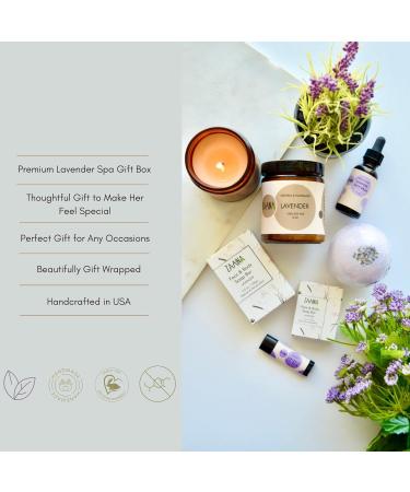 ZAAINA Premium Lavender Spa Gift Set for Women - Luxury Relaxing Self Care Package - Handmade Bath & Body Basket - Ideal Birthday Gift for Her - Buy Online on GoSupps.com