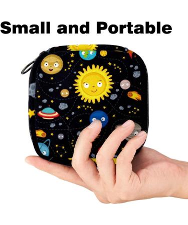 Space Stars Planets Galaxy Rockets Zipper Pocket for Menstrual Cups & Sanitary Napkins - Portable Storage Bag for Teenagers & Women - Buy Online on GoSupps.com