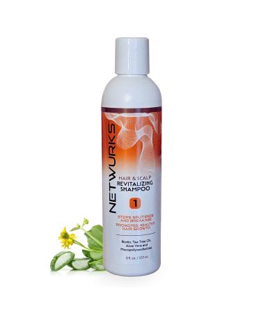 Hair & Scalp Revitalizing Shampoo with Biotin Aloe Vera Tea Tree Oil & Mucopolysaccharides Repairs Split Ends & Promotes Hair 8oz Netwurks