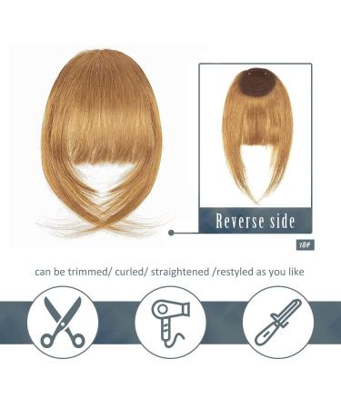 BARSDAR Clip in Bangs 100% Human Hair Extensions - French Dark Golden Blonde Bangs for Women - Buy Online on GoSupps.com