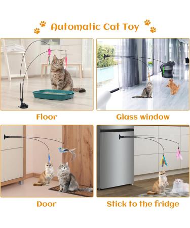Buy Gohhme 15-Piece Interactive Cat Toy Set - Fishing Toys with Suction Cup & Feathers for Cats - Multi-Colored Blue Bird - Buy Online on GoSupps.com