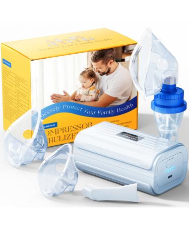 AIDISY compressor inhalation device inhalation devices for adults and children with mouthpiece and 2 mask adjustable destruction speed effective in relieving respiratory diseases white