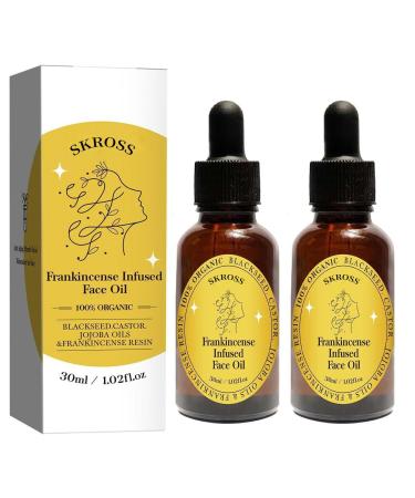 2pcs Frankincense Resin Oil Frankincense Infused Face Oil Infused With Organic Black Seed Castor And Jojoba Oil Facial Moisturizing Anti-Aging Serum
