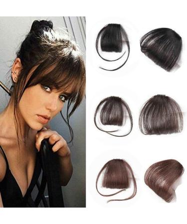 Glamza Clip In Fringe 'Big Bang' Dark Brown Hairpiece for Women - Sideburns Optional - Buy Online on GoSupps.com