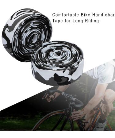 TOPCABIN Camouflage Gel Road Bike Handlebar Tape with Reflective Bar Plugs - White (Pair) - Buy Online on GoSupps.com