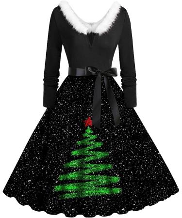 Buy Hanxiulin Christmas Sweater Dress Hoodie - Elegant Long Arm Christmas Clothes for Women in Green (XXL) | Perfect Christmas Costume - Buy Online on GoSupps.com
