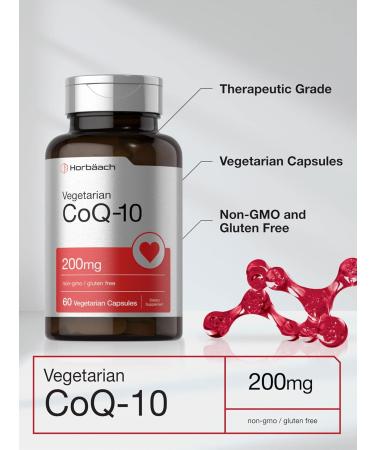 Horb ach CoQ10 200mg - 60 Vegetarian Capsules | Non-GMO Gluten Free Supplement for Heart Health - Buy Online on GoSupps.com